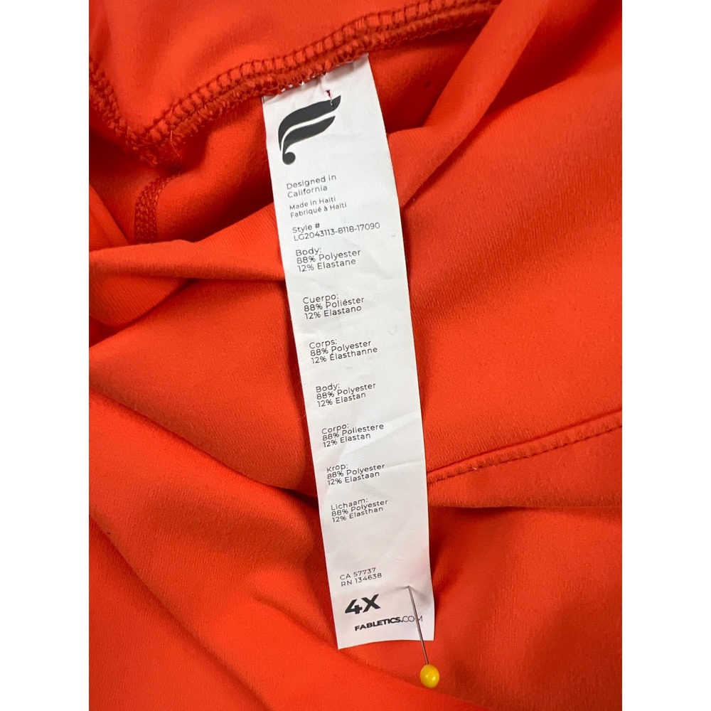 Fabletics PowerHold Leggings Womens 4X Orange High Rise 7/8 Compression Yoga - Picture 3 of 12